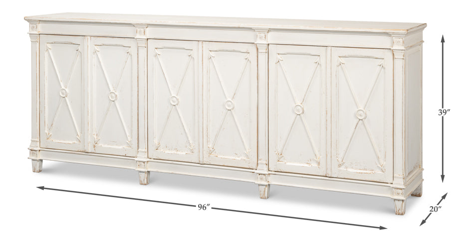 Marksman Sideboard, Whitewash by Sarreid Ltd - view 6