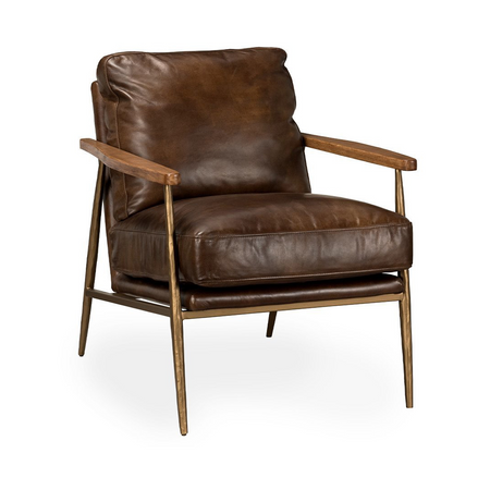Christopher Leather Club Chair - Truffle Brown
