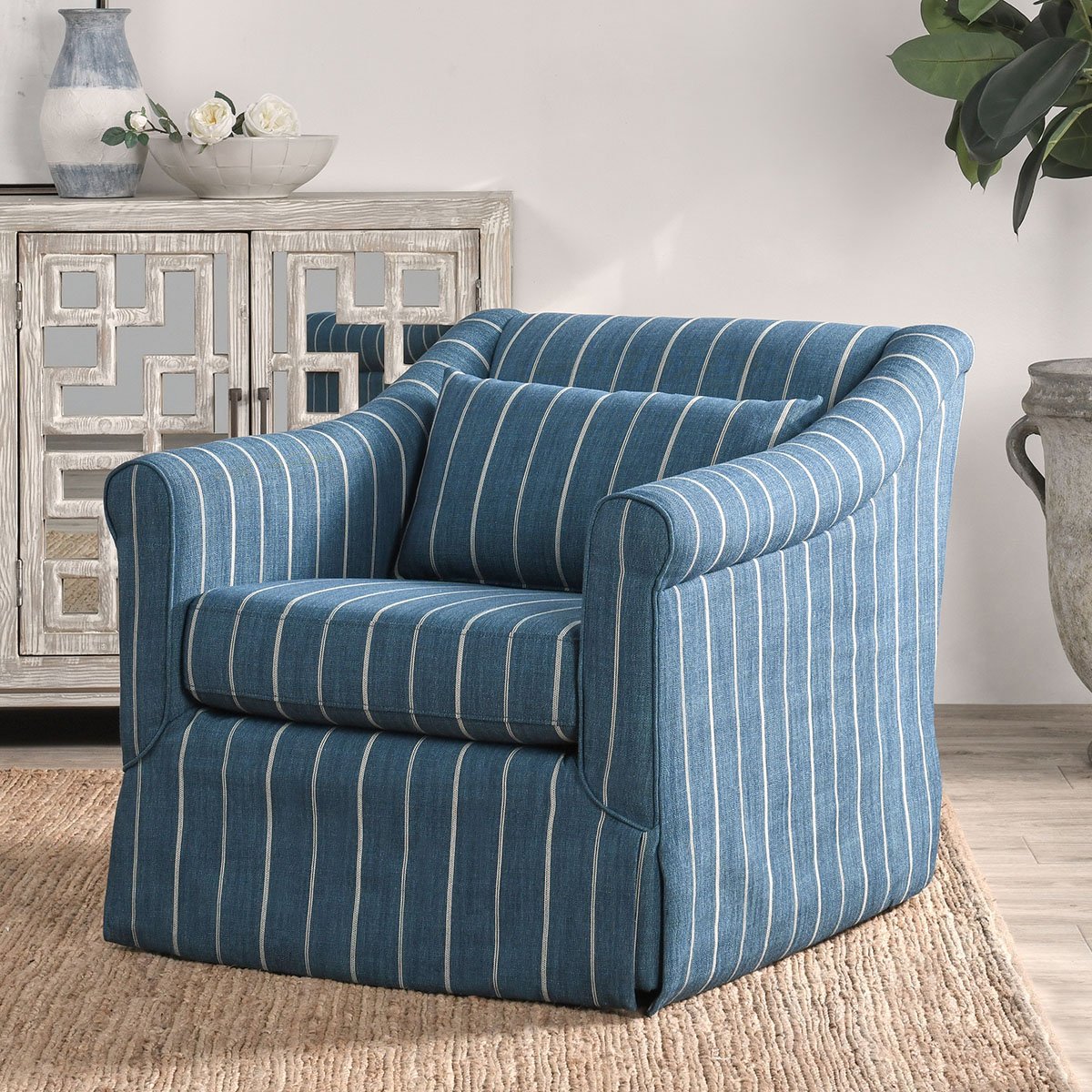 Lana Swivel Chair - Navy Blue
