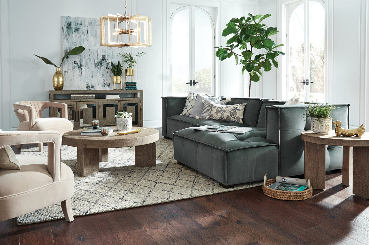 Element Upholstered Sectional w RAF Chaise - Smoke