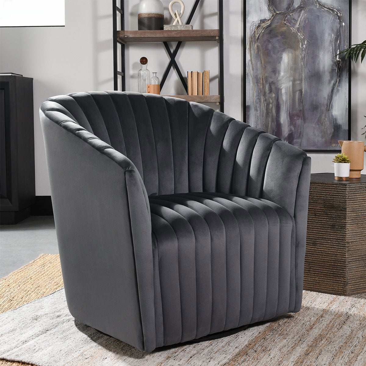 Arline Swivel Chair - Gray
