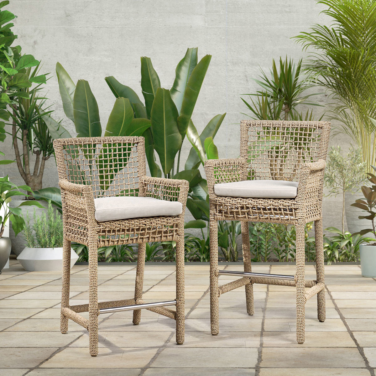 Brisbane Outdoor Counter Stool - Natural