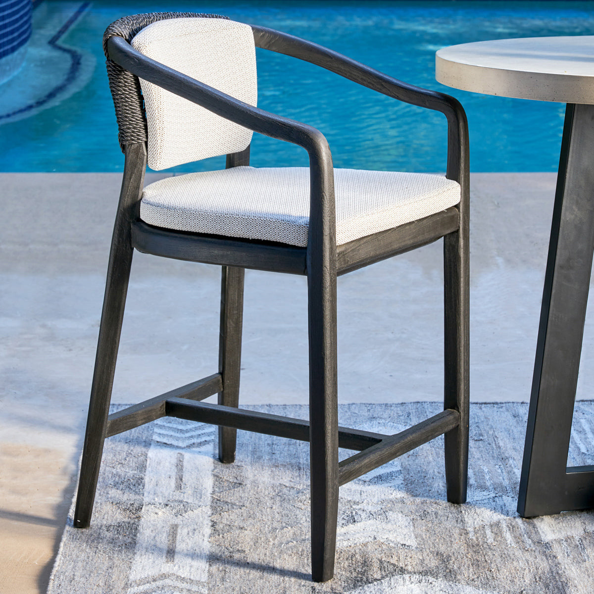 Dawn Outdoor Counter Stool - Black