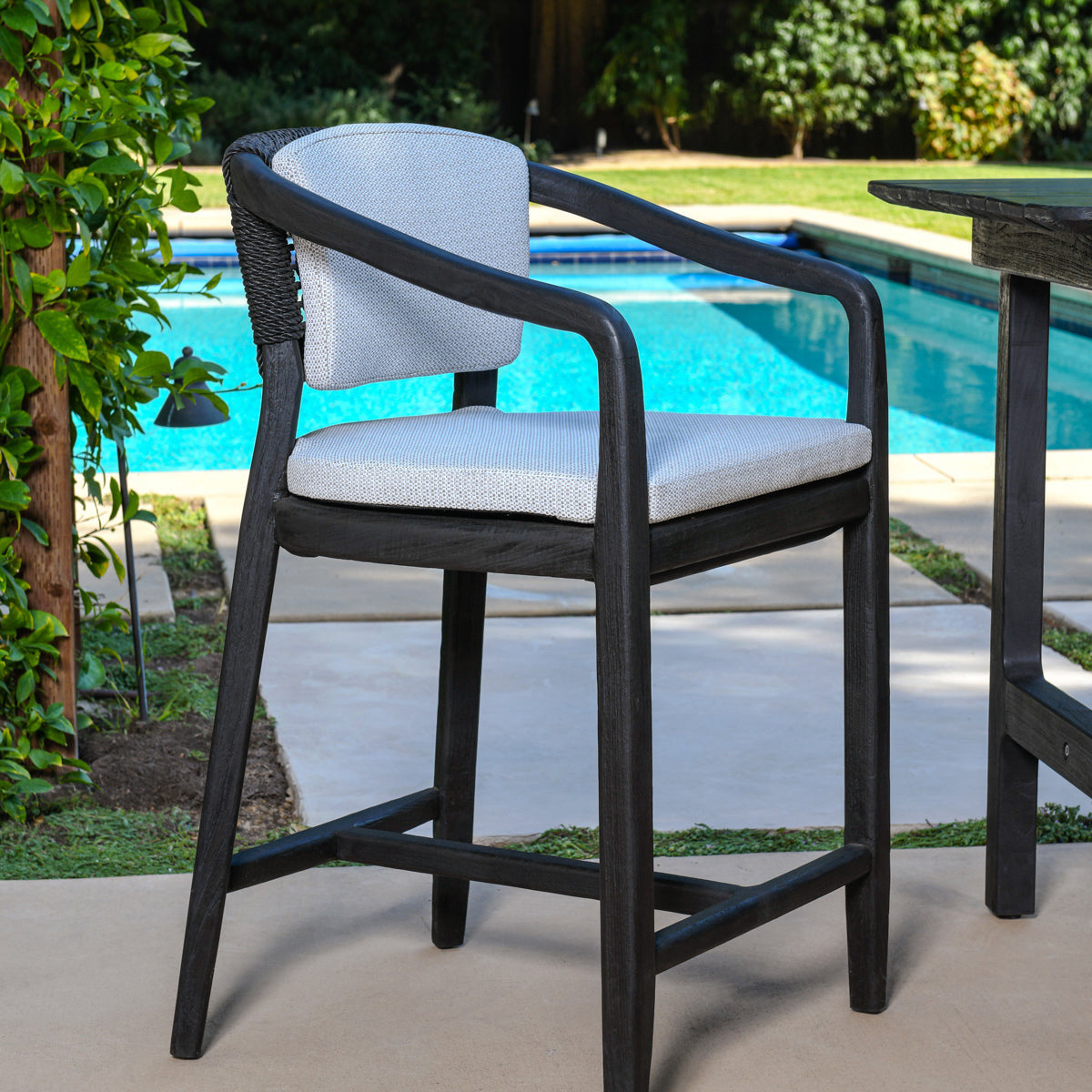 Dawn Outdoor Counter Stool - Black