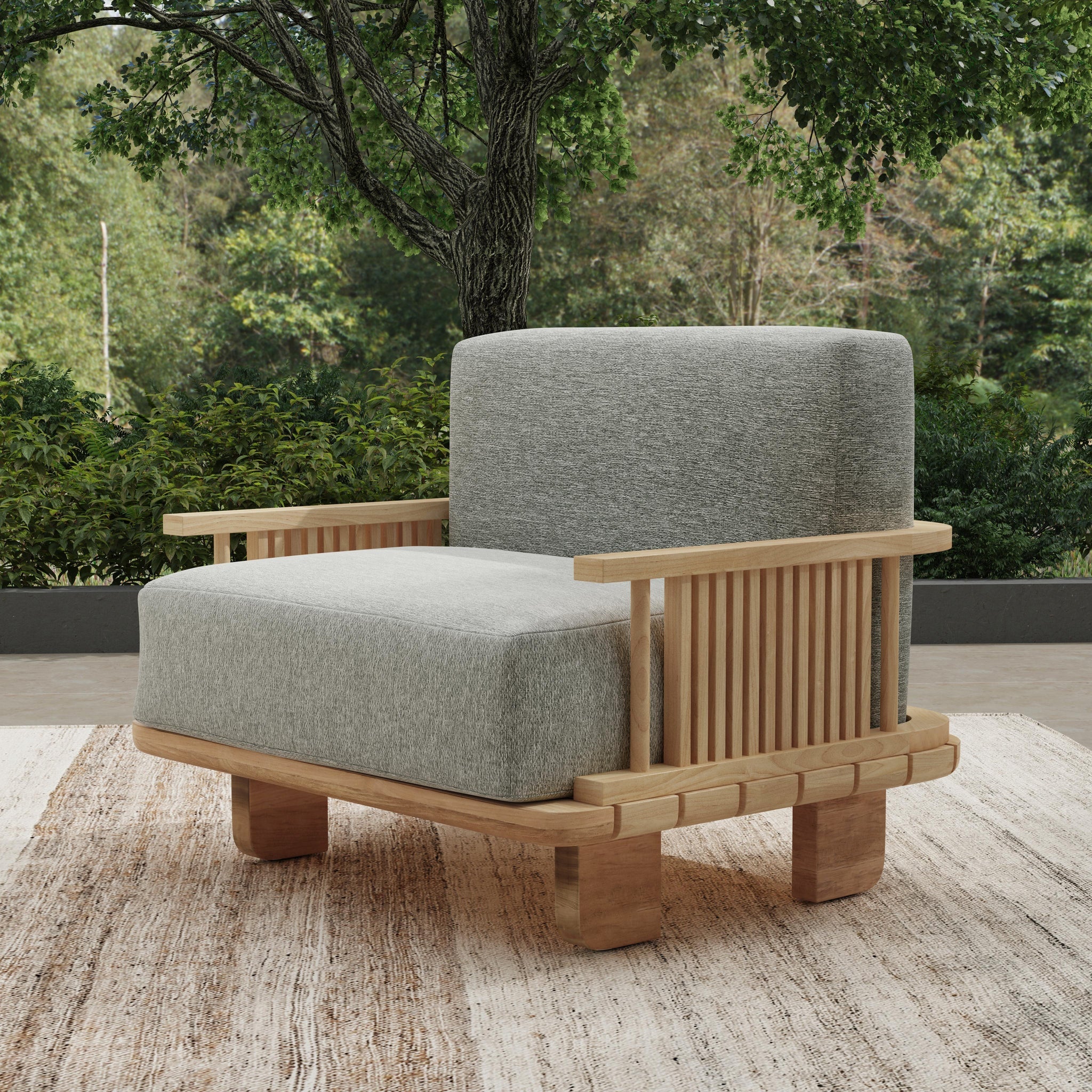 Hudson Outdoor Accent Chair - Natural/Gray