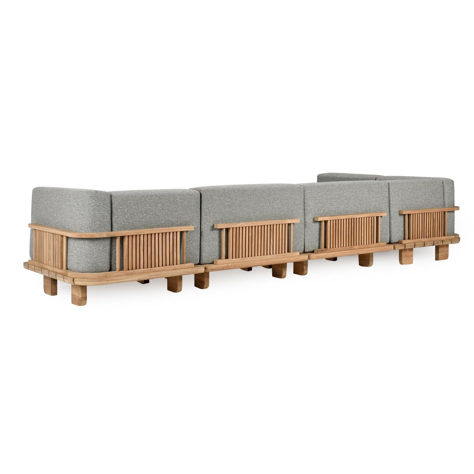 Hudson Outdoor 6 Piece Sectional - Natural/Gray