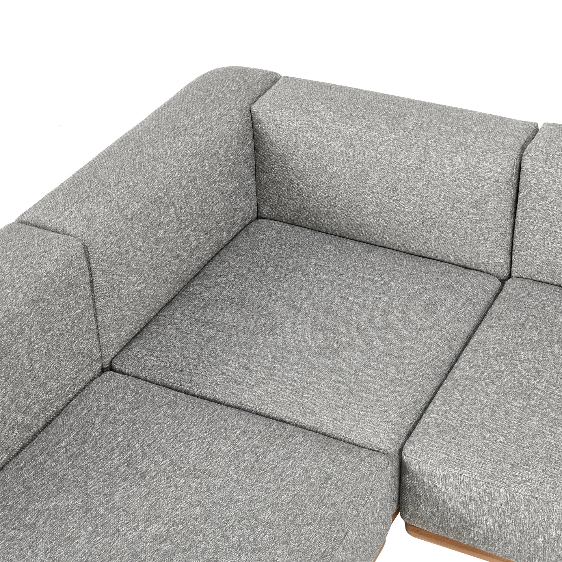 Hudson Outdoor 6 Piece Sectional - Natural/Gray