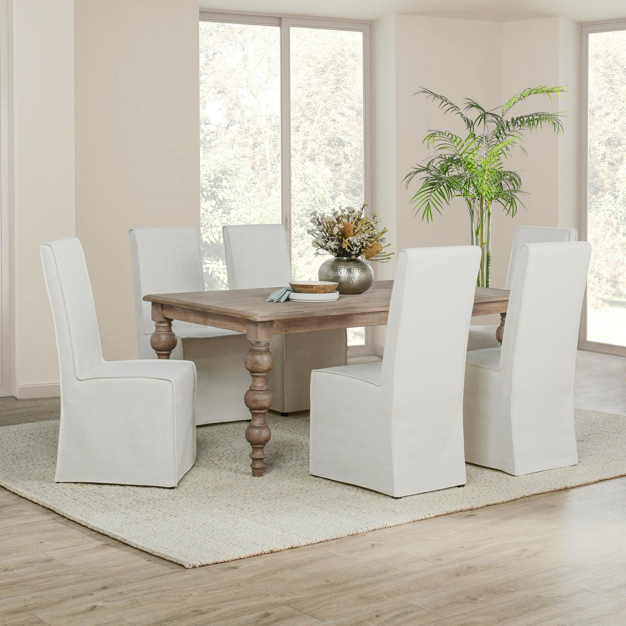 Jordan Upholstered Dining Chair Set of 2 - White