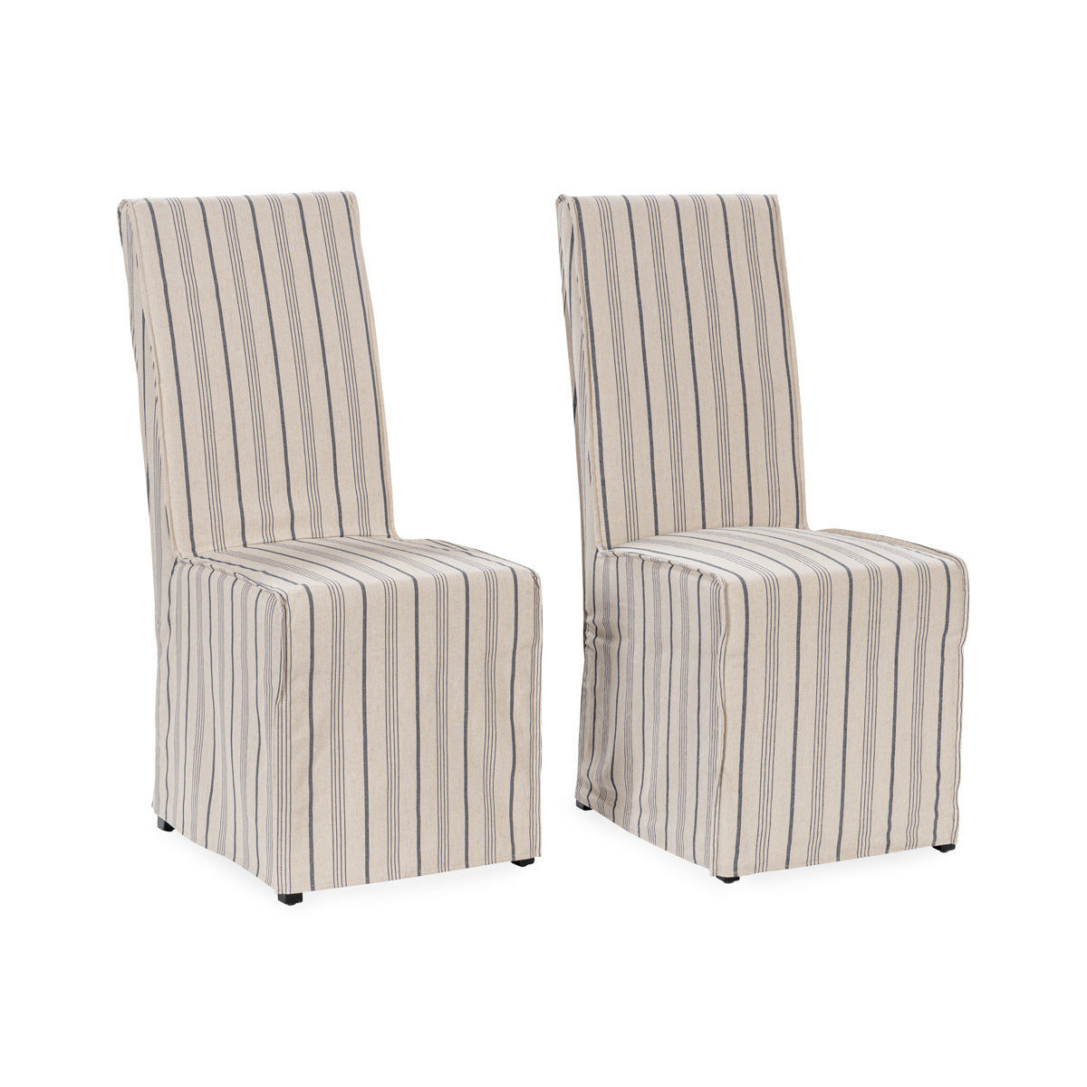 Arianna Upholstered Dining Chair Set of 2 - Navy Stripe