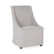 Warwick Upholstered Rolling Dining Chair - Sandy Tan