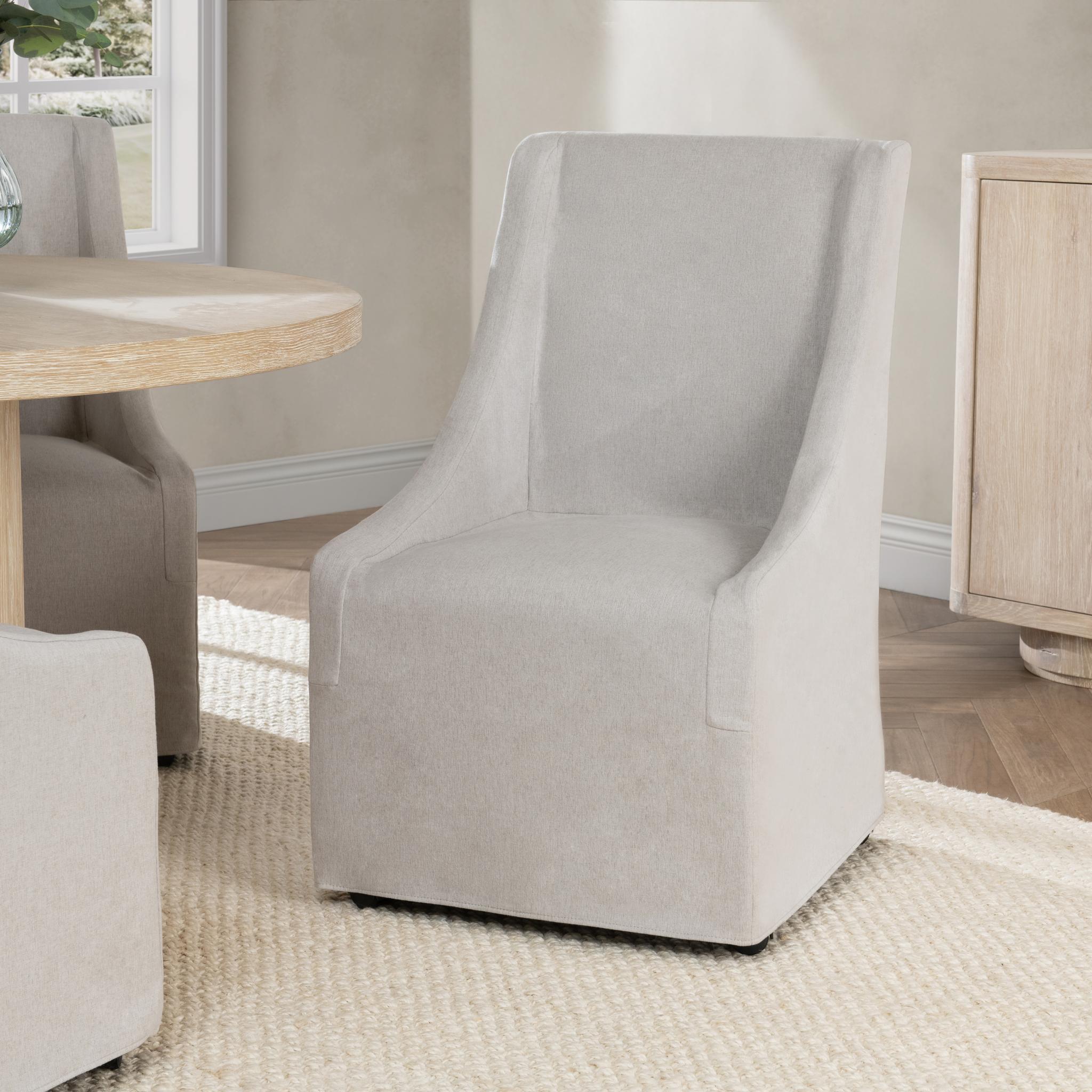 Warwick Dining Chair with Casters - Sandy Tan