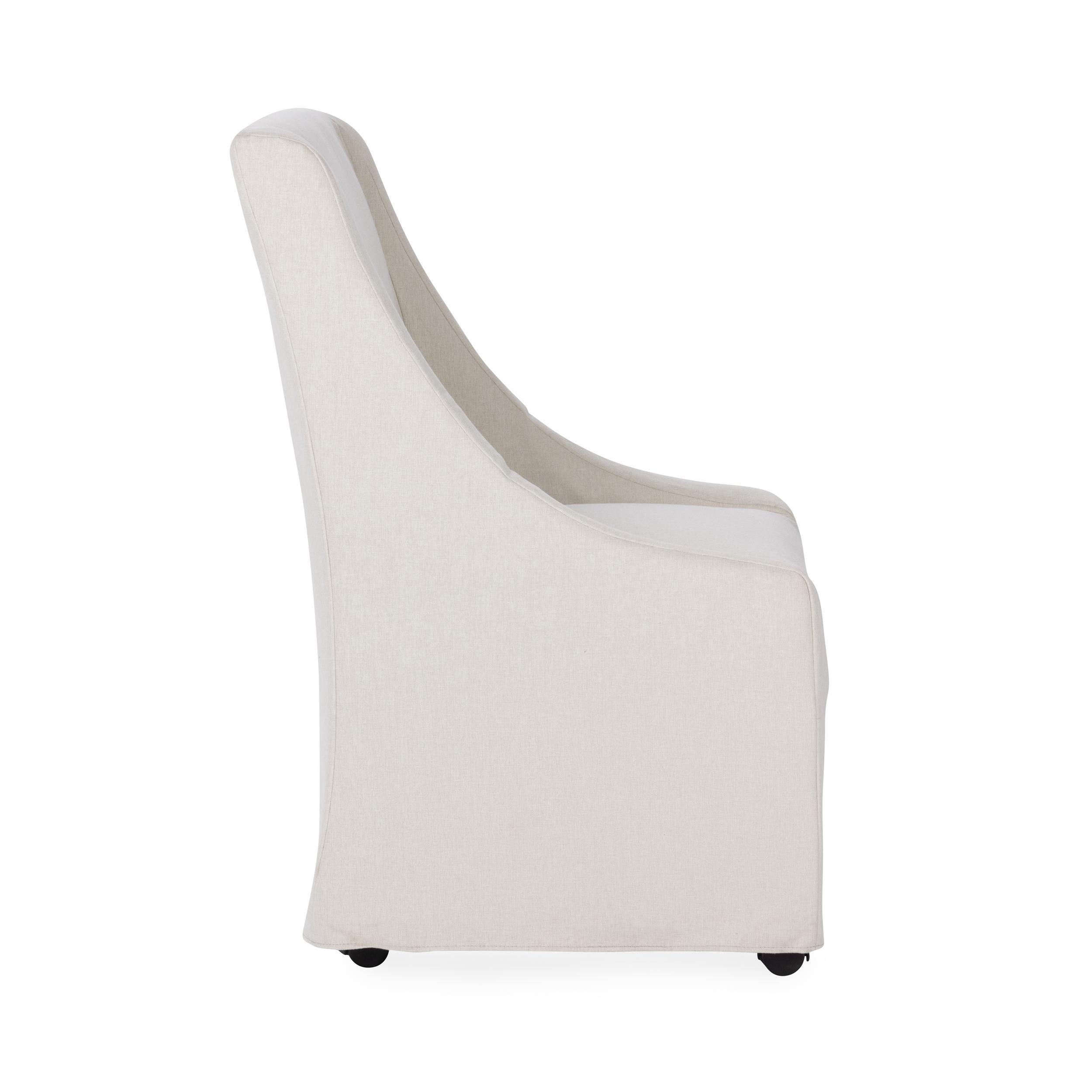 Warwick Dining Chair with Casters - Beige