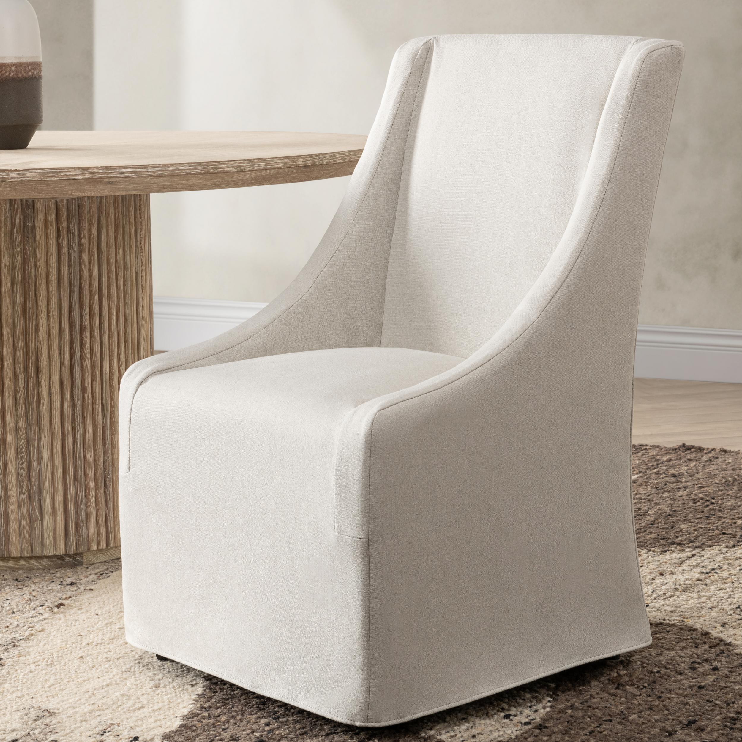 Warwick Dining Chair with Casters - Beige