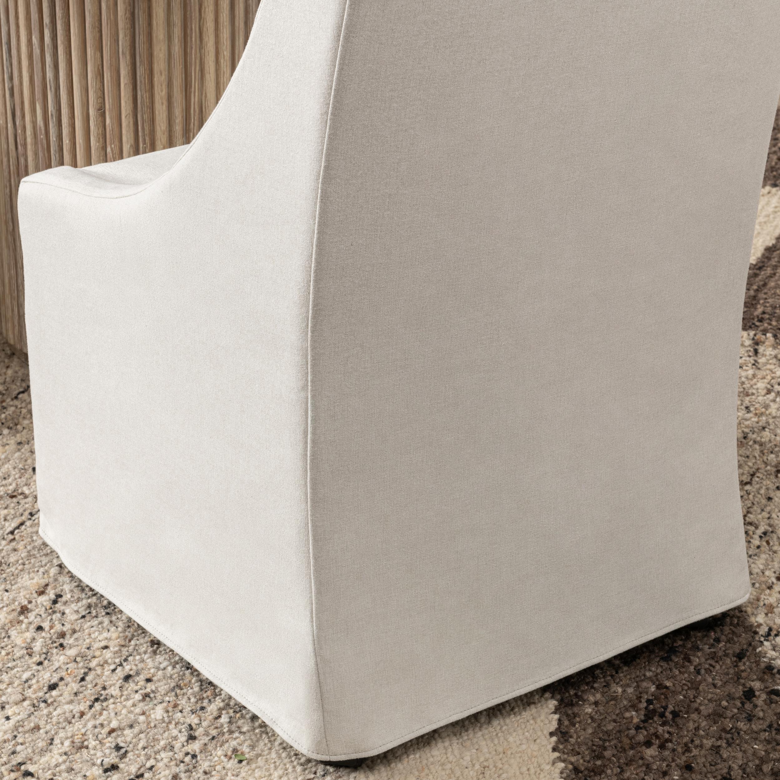 Warwick Dining Chair with Casters - Beige