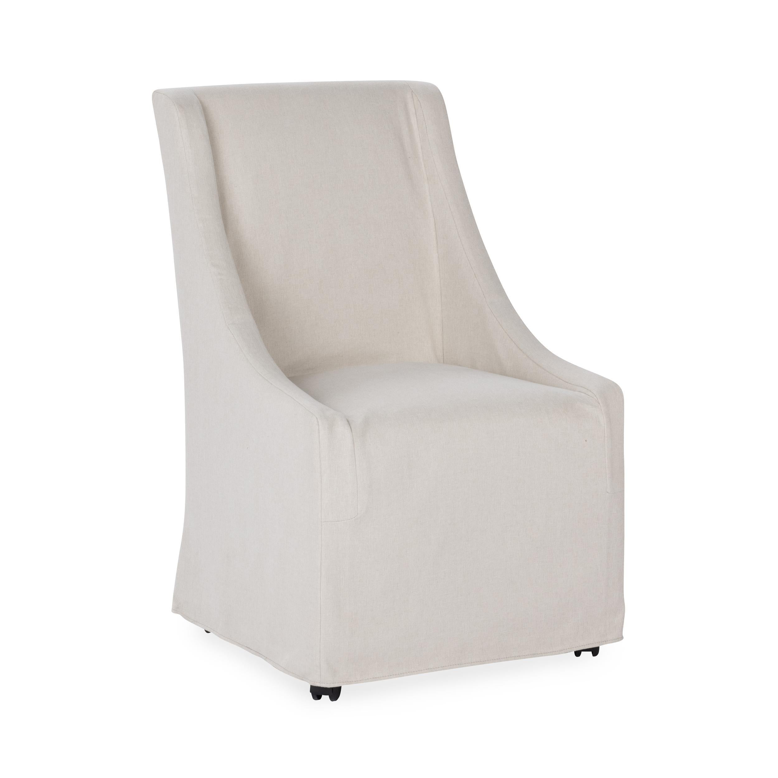 Warwick Dining Chair with Casters - Beige