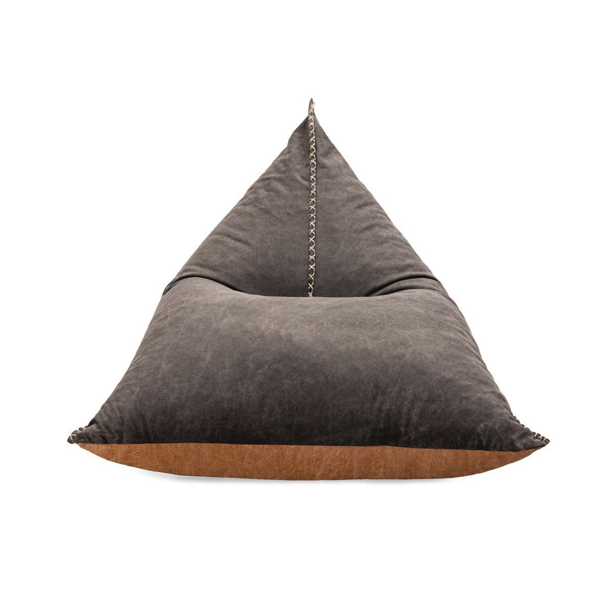 Elle Leather Teardrop Lounge Chair - Black Cognac