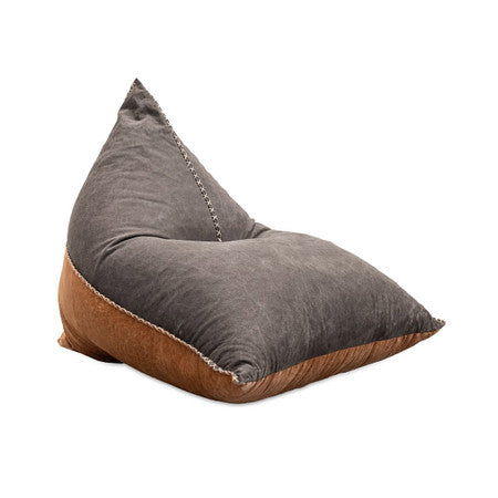 Elle Leather Teardrop Lounge Chair - Black Cognac