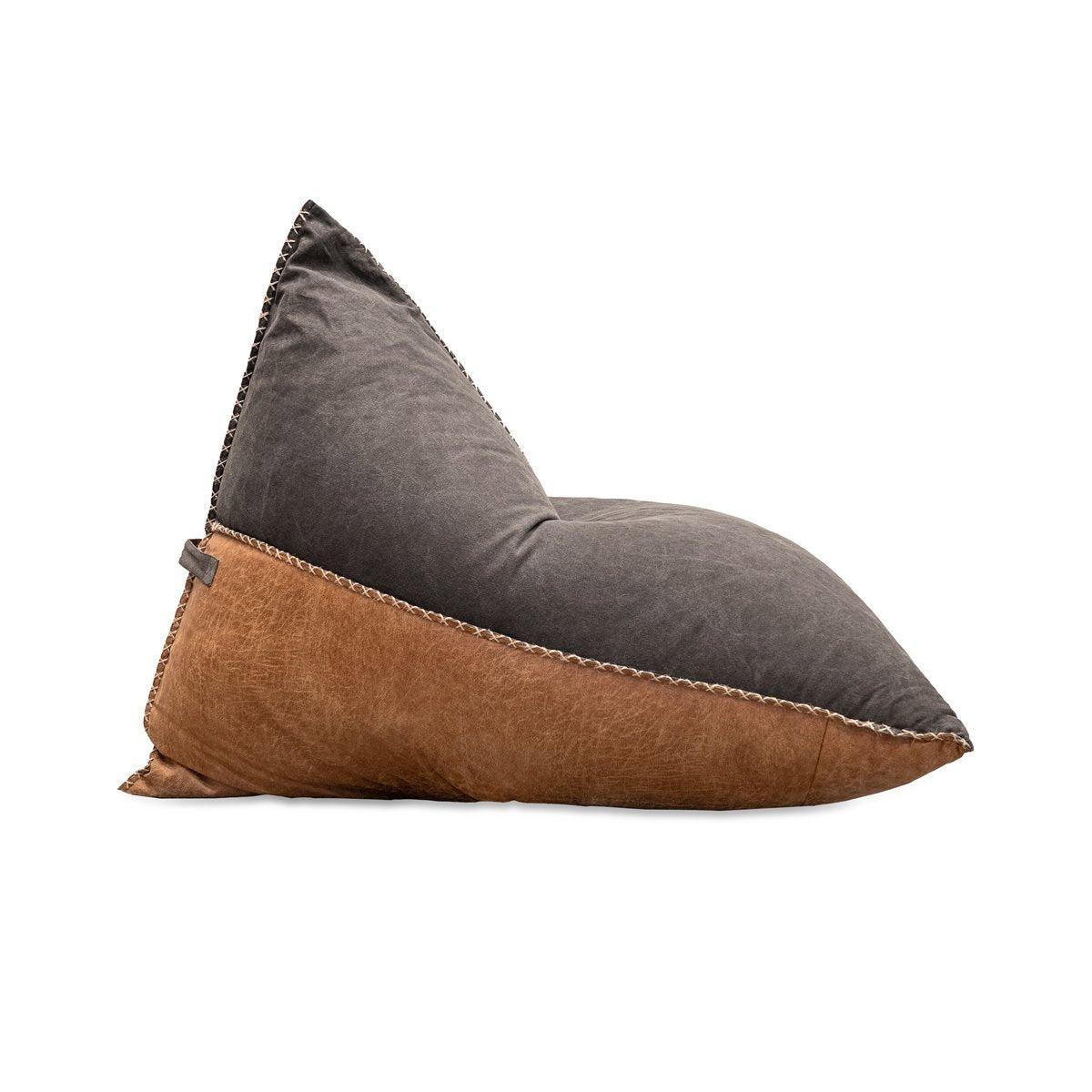 Elle Leather Teardrop Lounge Chair - Black Cognac
