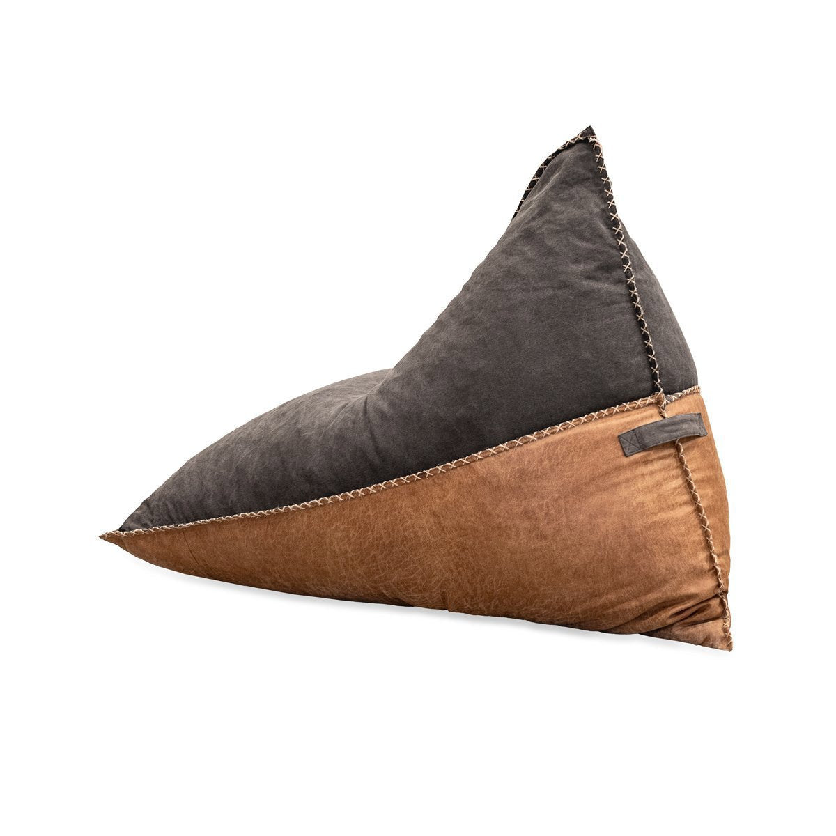 Elle Leather Teardrop Lounge Chair - Black Cognac