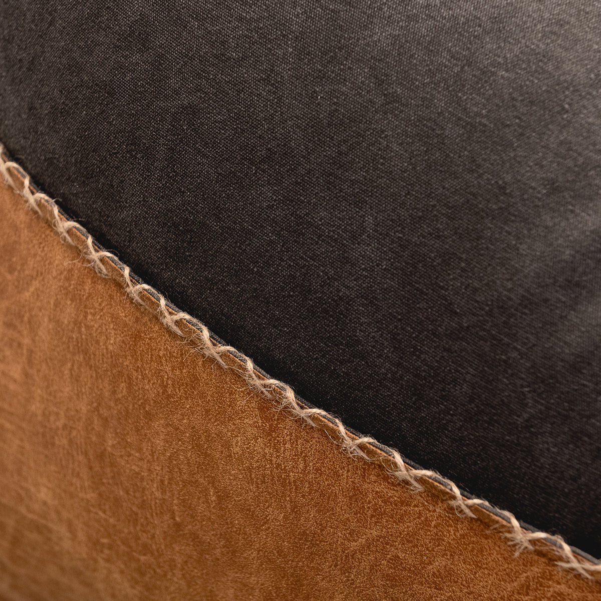 Elle Leather Teardrop Lounge Chair - Black Cognac