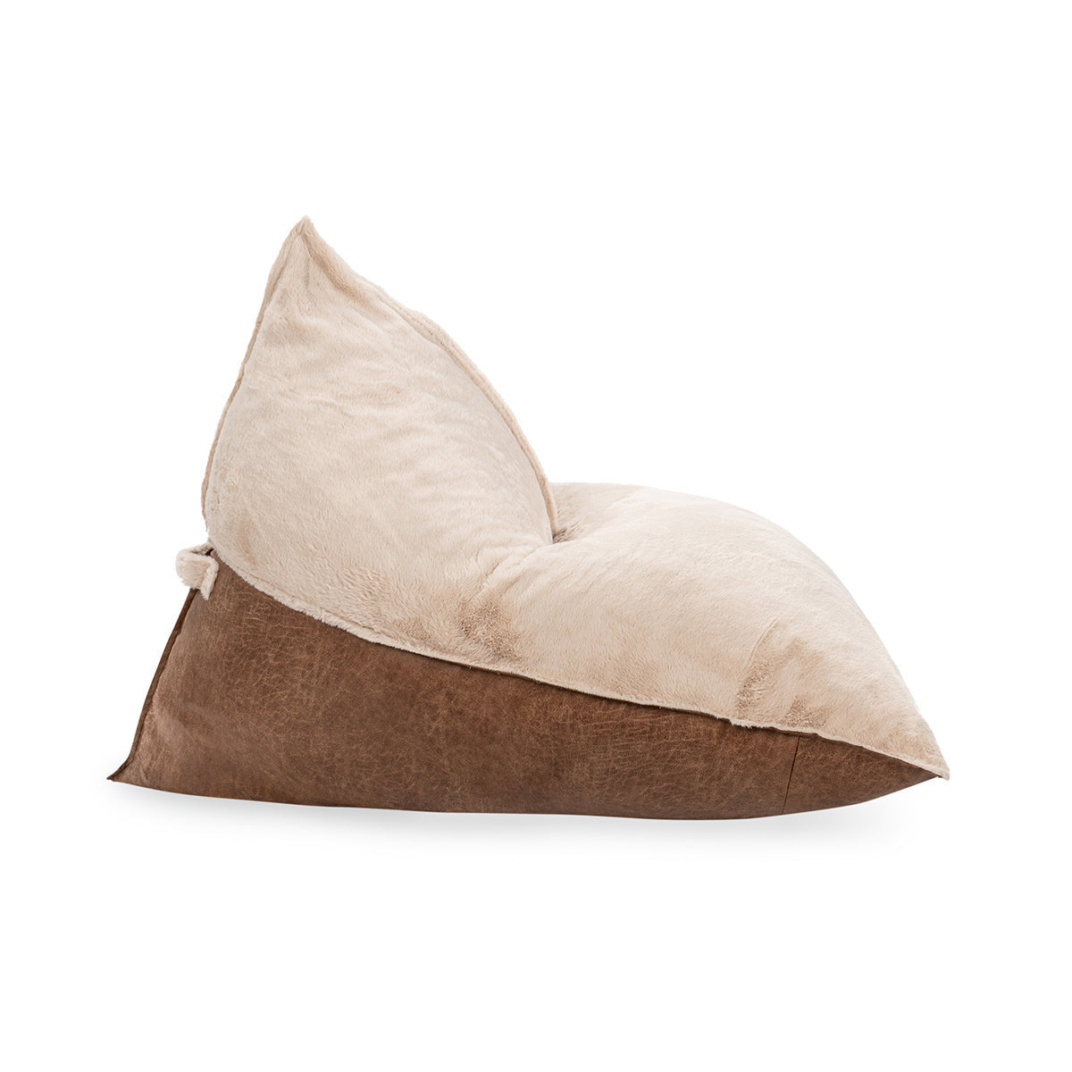 Elle Cotton/Leather Teardrop Lounge Chair