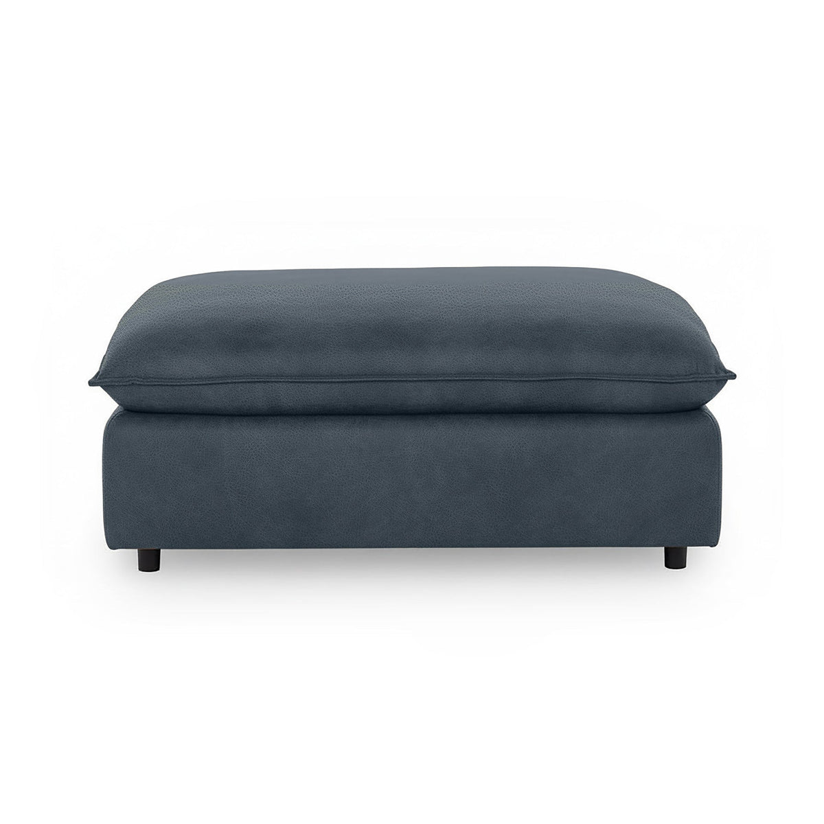 Caplan Ottoman - Navy / Leather - Classic Home 5308850EPNA