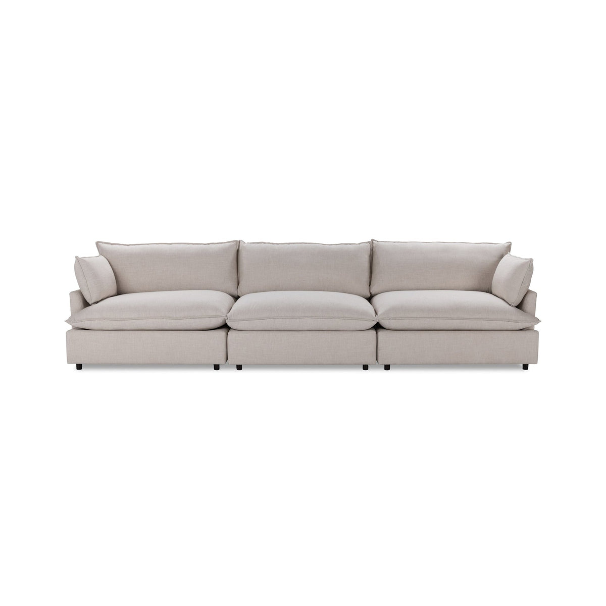 Caplan 3 Piece Sectional - Flax / Polyester - Classic Home 5308SC3DFL