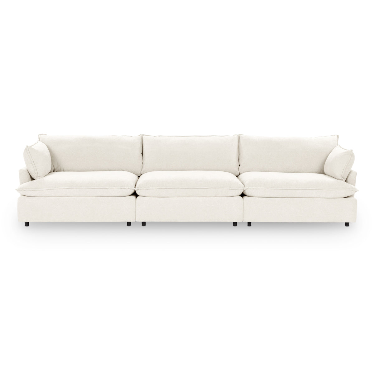 Caplan 3 Piece Sectional - Ivory / Polyester - Classic Home 5308SC3EIV