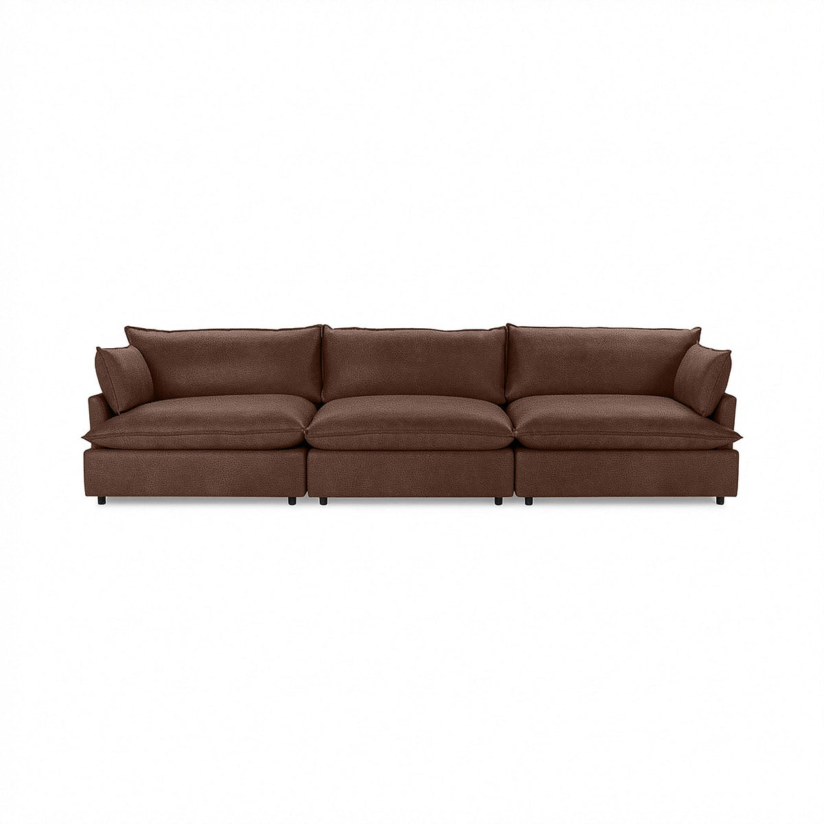 Caplan 3 Piece Sectional - Brown / Leather - Classic Home 5308SC3EPBR