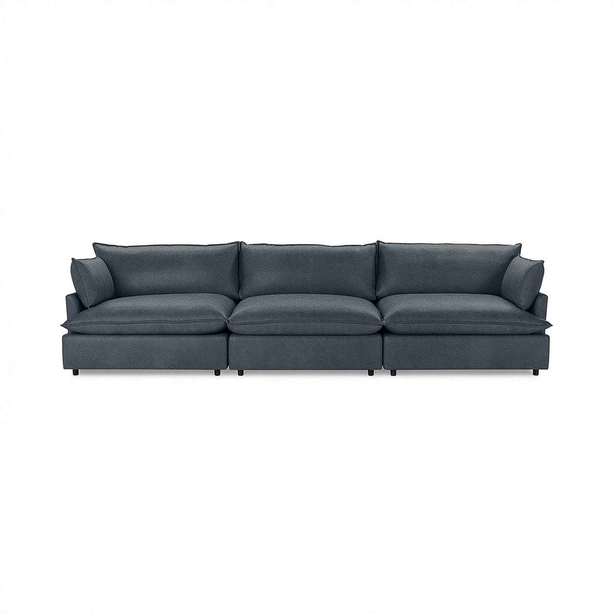 Caplan 3 Piece Sectional - Navy / Leather - Classic Home 5308SC3EPNA