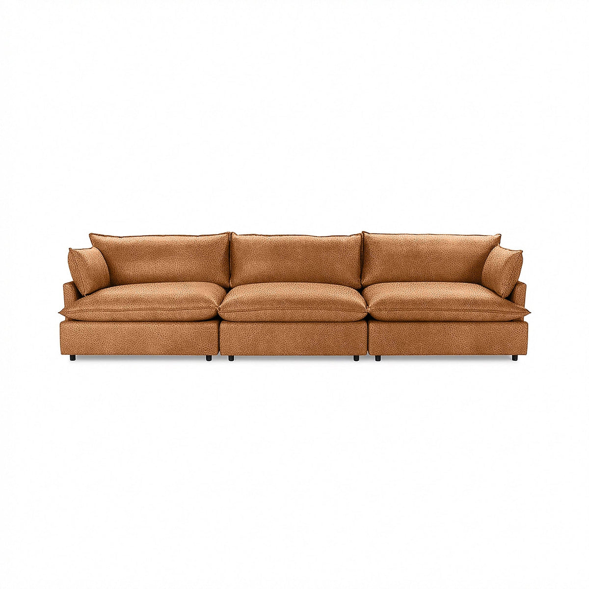 Caplan 3 Piece Sectional - Saddle / Leather - El Paso - Classic Home 5308SC3EPSD