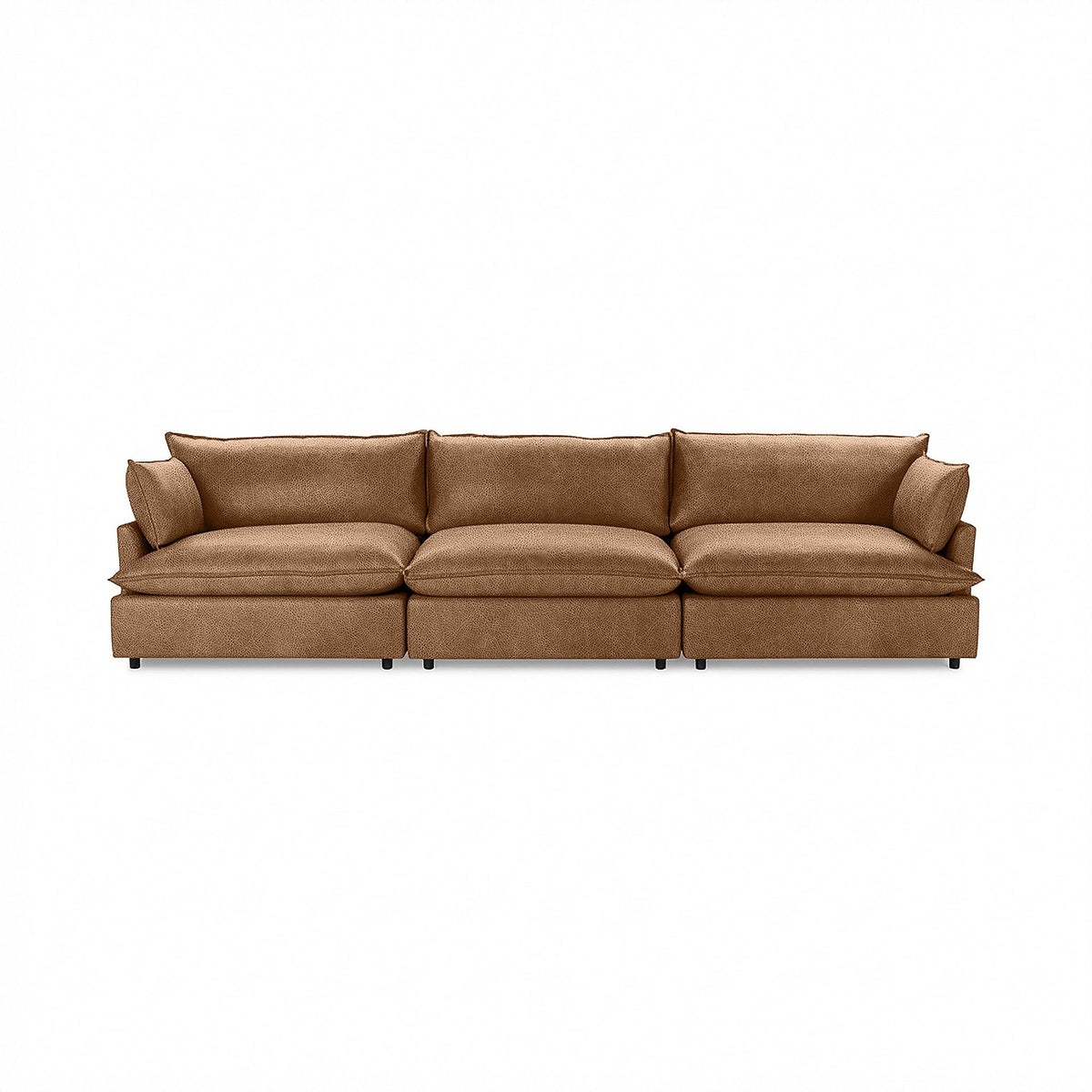 Caplan 3 Piece Sectional - Sand / Leather - Classic Home 5308SC3EPSN