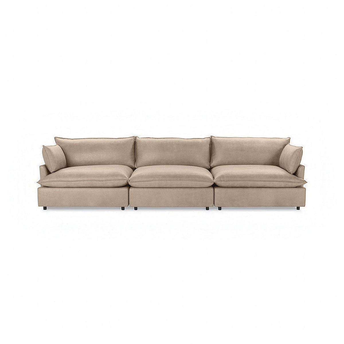 Caplan 3 Piece Sectional - Cashmere / Leather - Classic Home 5308SC3LCM