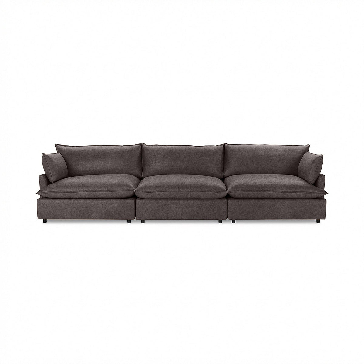 Caplan 3 Piece Sectional - Chocolate / Leather - Classic Home 5308SC3LCO