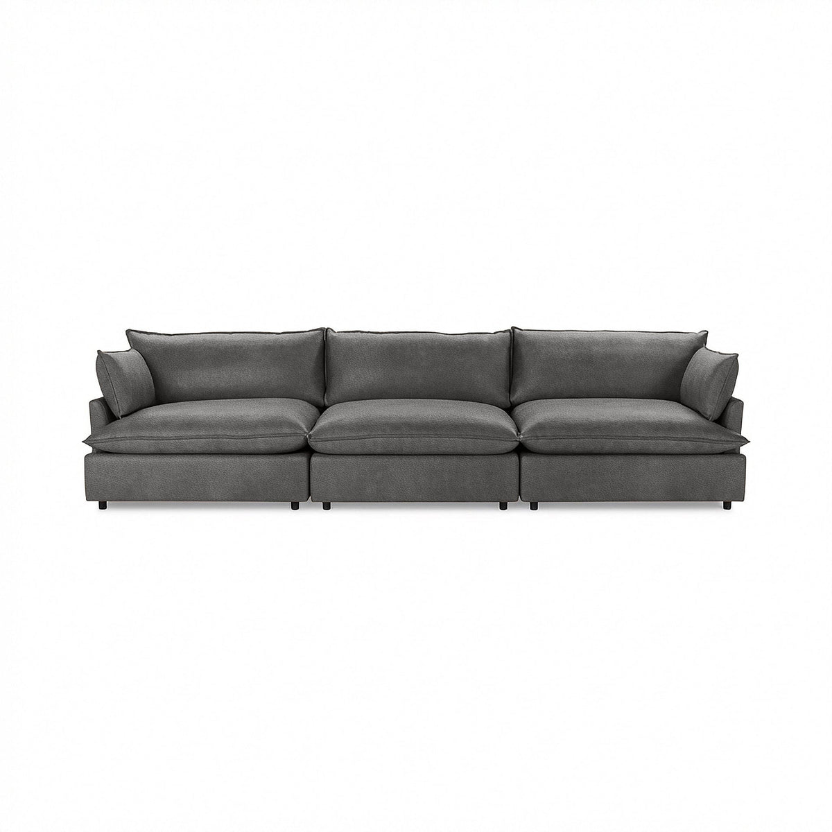 Caplan 3 Piece Sectional - Gray / Leather - Classic Home 5308SC3LGR