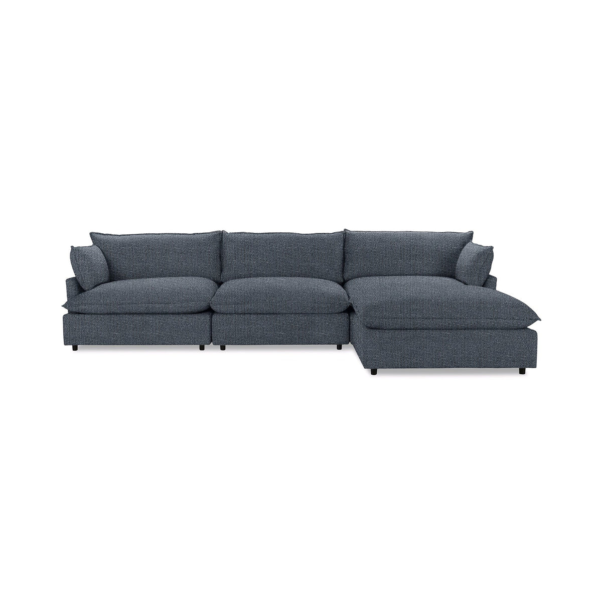 Caplan 4 Piece Sectional - Midnight Denim / Polyester - Classic Home 5308SC422102