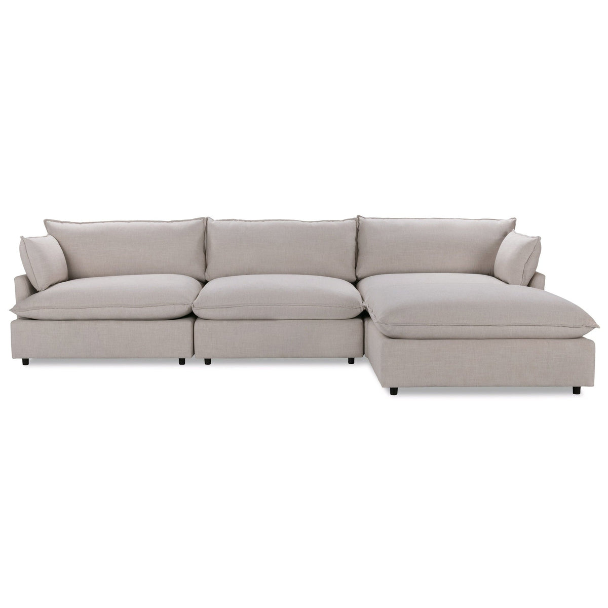 Caplan 4 Piece Sectional - Flax / Polyester - Classic Home 5308SC4DFL