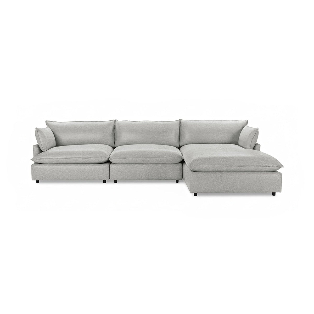 Caplan 4 Piece Sectional - Dove / Leather - Classic Home 5308SC4EPDV