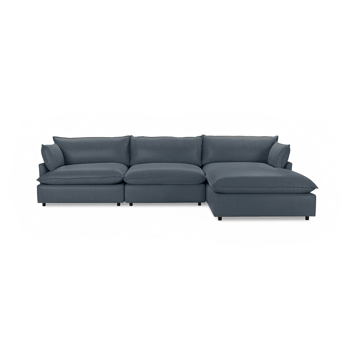 Caplan 4 Piece Sectional - Navy / Leather - Classic Home 5308SC4EPNA