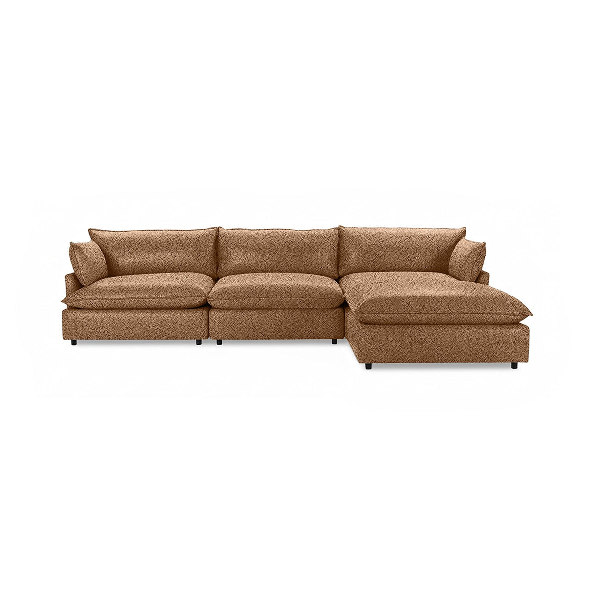 Caplan 4 Piece Sectional - Sand / Leather - Classic Home 5308SC4EPSN