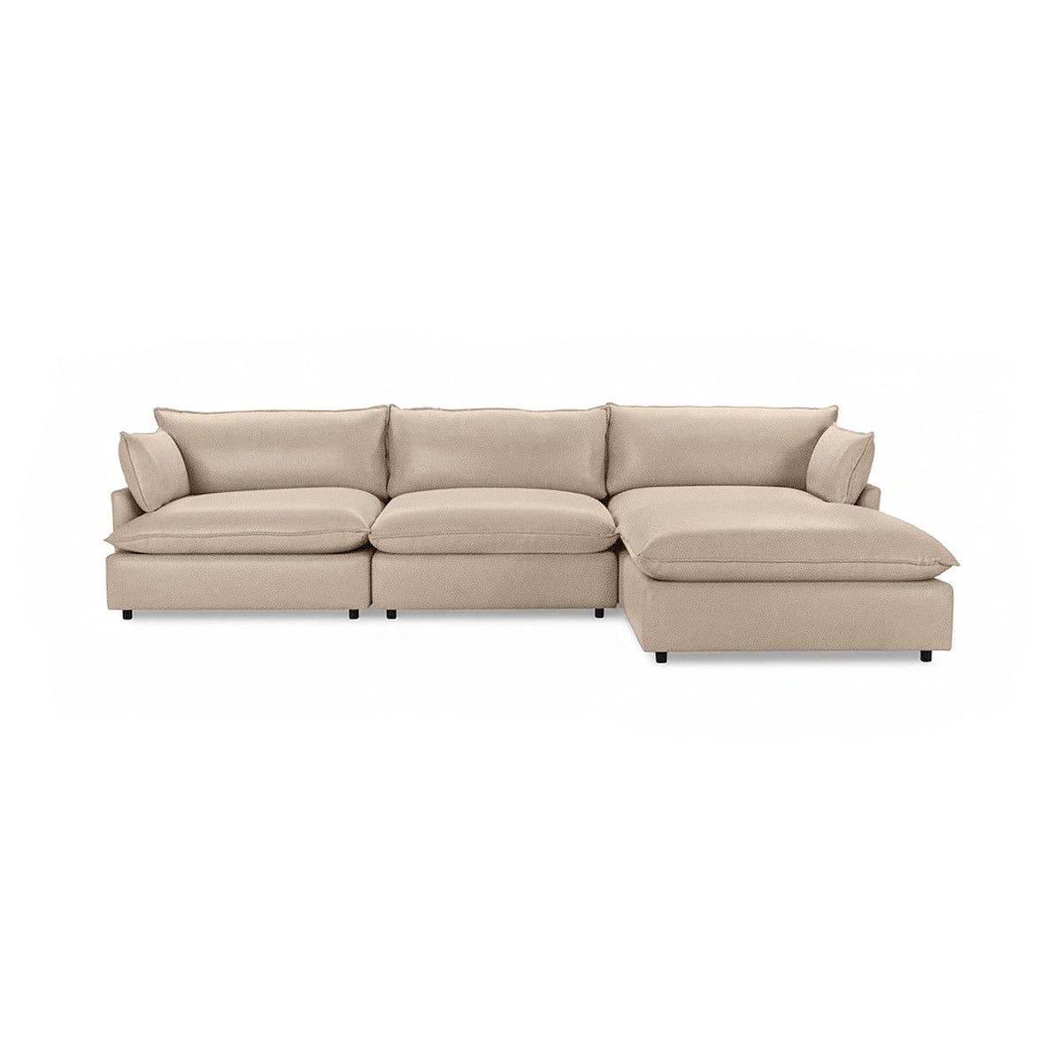 Caplan 4 Piece Sectional - Cashmere / Leather - Classic Home 5308SC4LCM