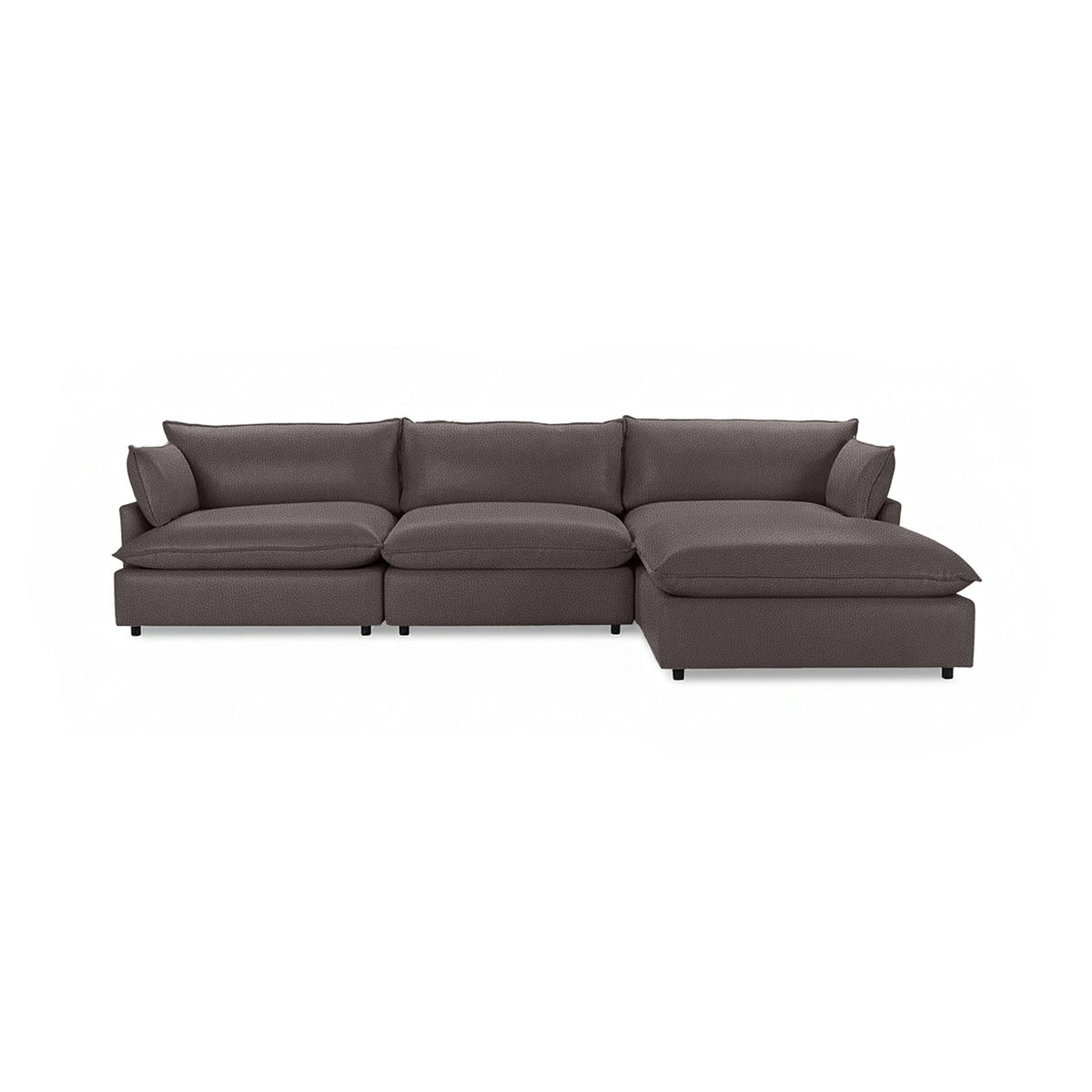 Caplan 4 Piece Sectional - Chocolate / Leather - Classic Home 5308SC4LCO