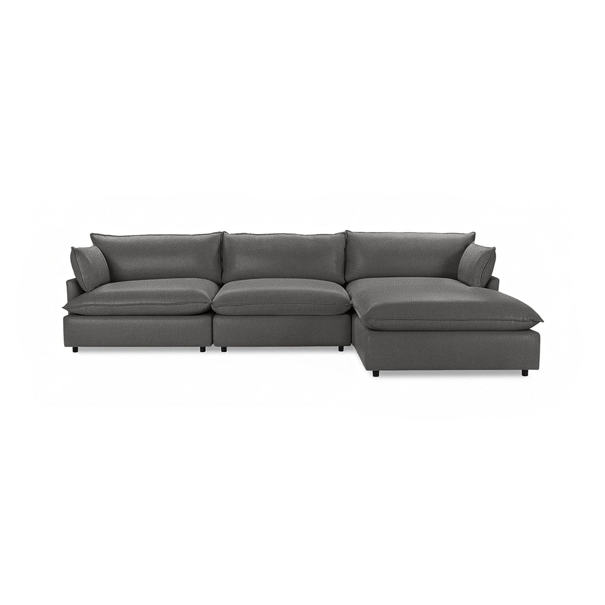 Caplan 4 Piece Sectional - Gray / Leather - Classic Home 5308SC4LGR