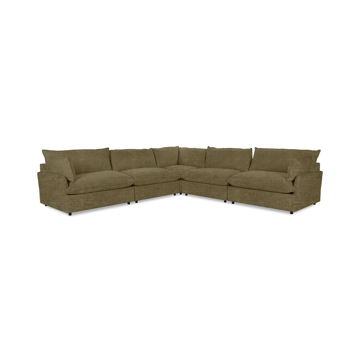 Caplan 5 Piece Sectional - Soft Olive / Polyester - Classic Home 5308SC522002
