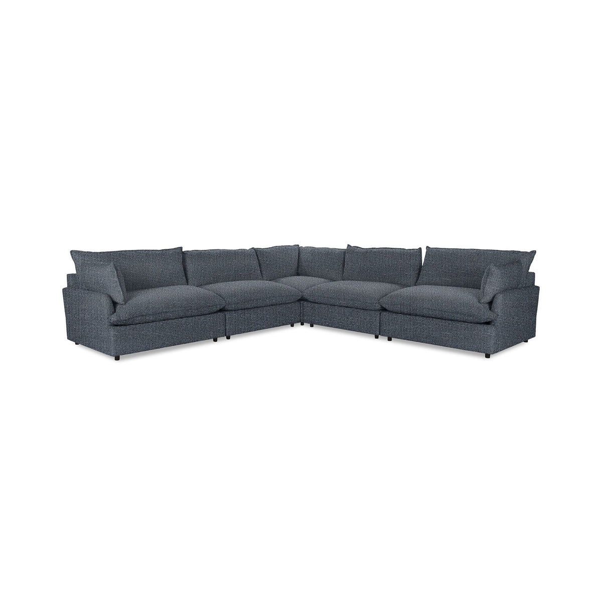 Caplan 5 Piece Sectional - Midnight Denim / Polyester - Classic Home 5308SC522102