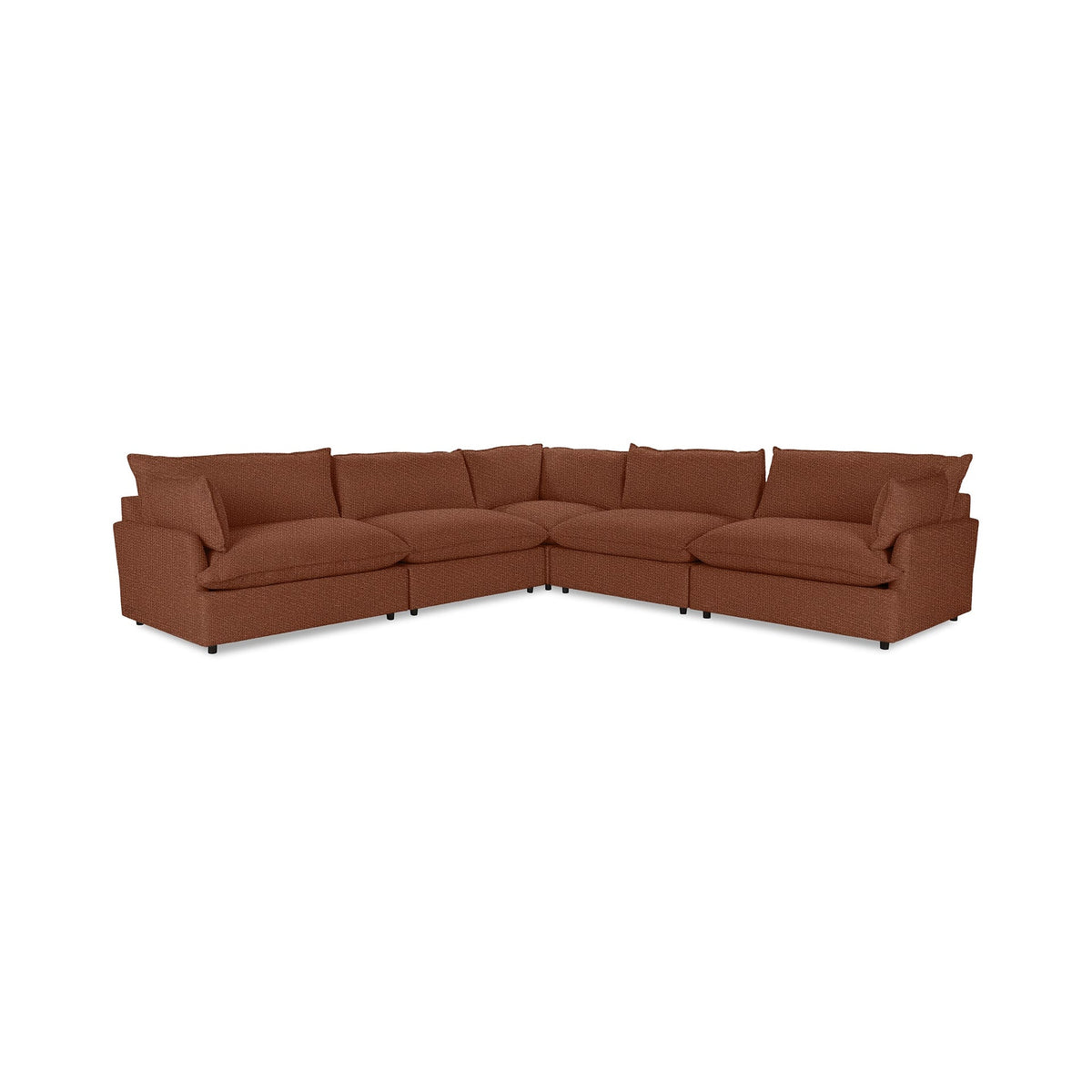 Caplan 5 Piece Sectional - Brick Red / Polyester - Classic Home 5308SC522201