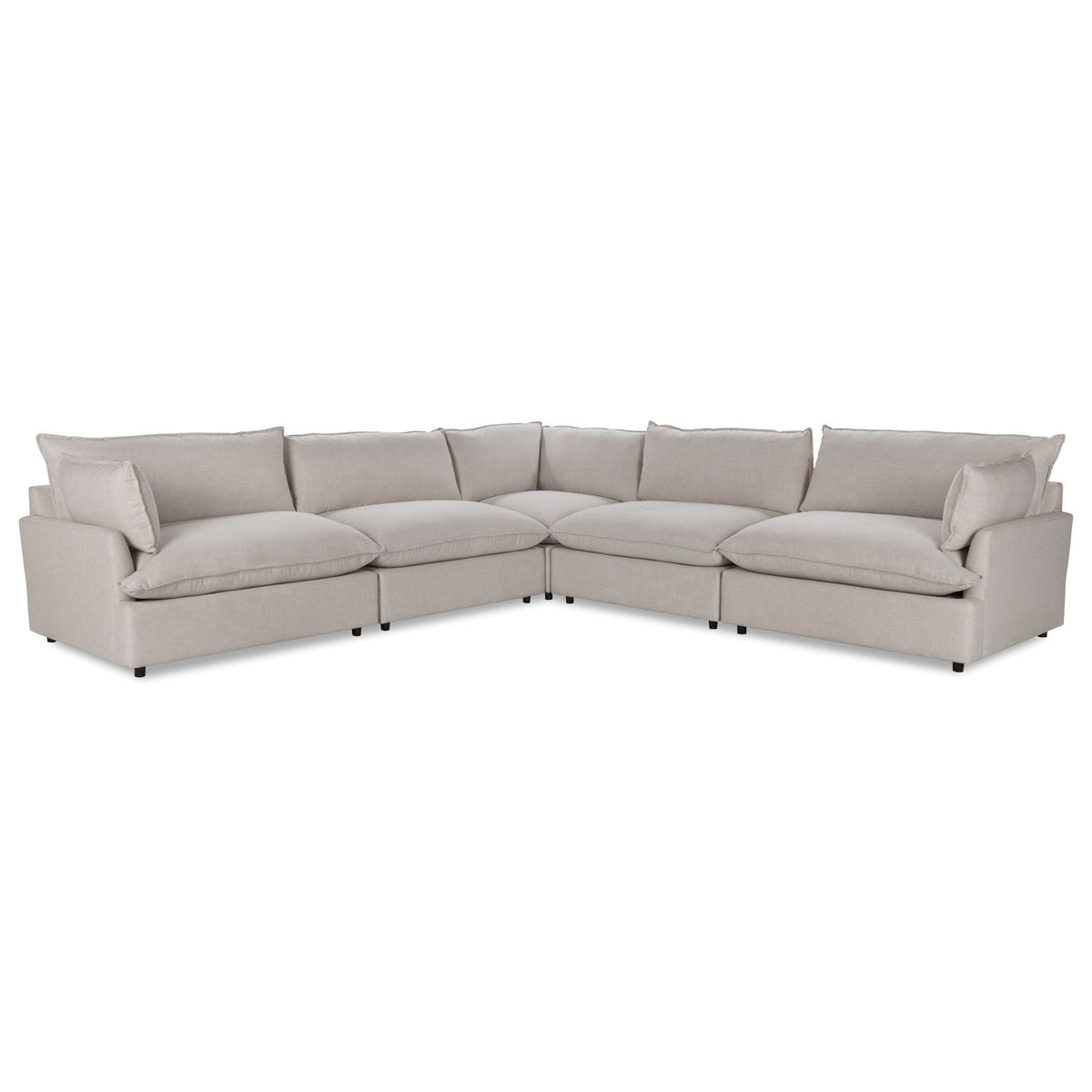 Caplan 5 Piece Sectional - Flax / Polyester - Classic Home 5308SC5DFL