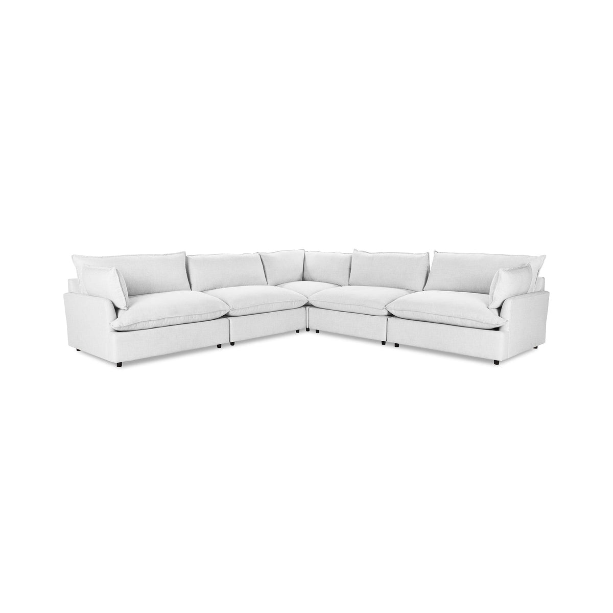 Caplan 5 Piece Sectional - Pearl / Polyester - Classic Home 5308SC5DPR
