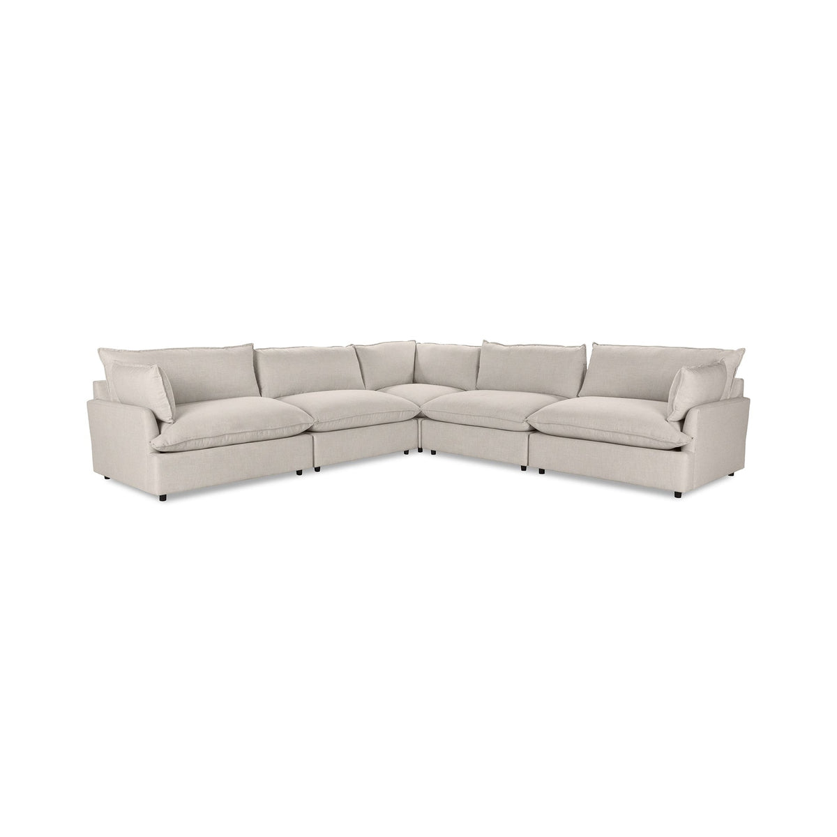Caplan 5 Piece Sectional - Twine / Polyester - Classic Home 5308SC5DTW