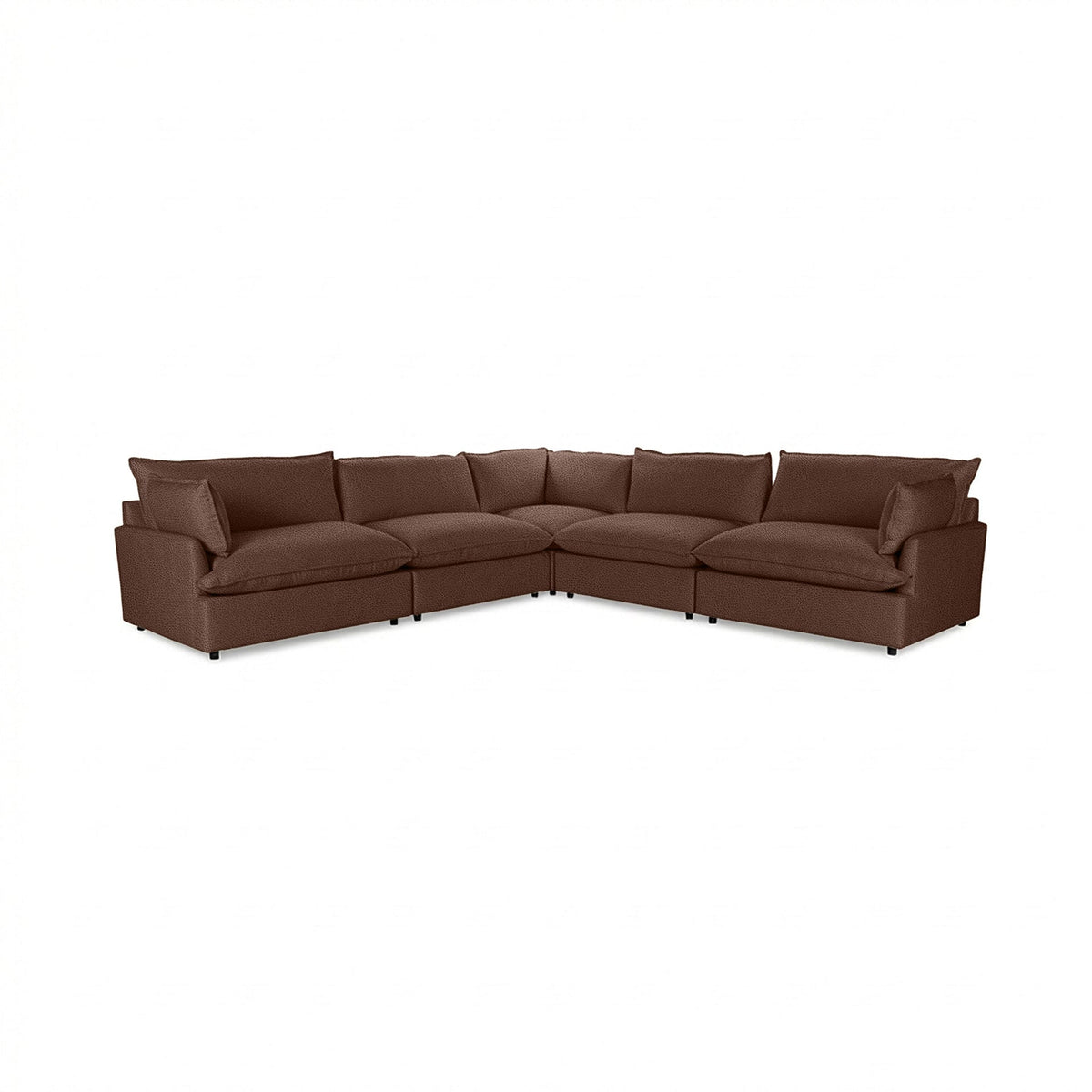 Caplan 5 Piece Sectional - Brown / Leather - Classic Home 5308SC5EPBR